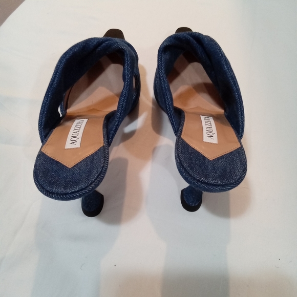 Aquazzura 75mm Twist Denim Mule Pumps  Size 8.5 - Picture 2 of 6
